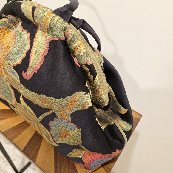 Atenti Betty Bag Embroidered Floral Wild Garden Elegant Knitting Art Artsy Yarn - Picture 3 of 16